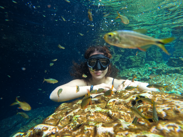 Masque et tuba à Puerto Morelos