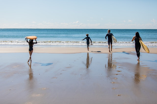 Surfing in Byron Bay