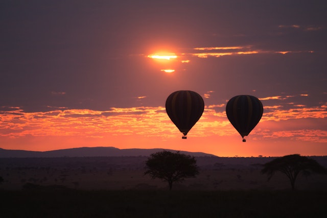 Ballon-Safari über der Namib-Wüste