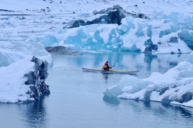 Sólheimajökull Kayaking am Gletscher